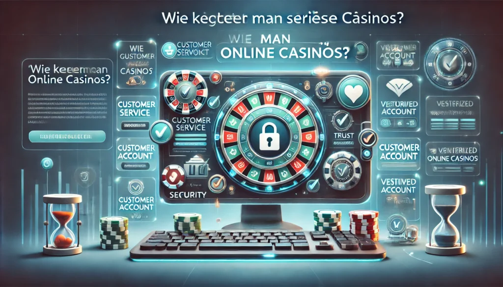DALLE 20250327 132604 A trustworthy and informative 169 banner image for a blog post titled Wie erkennt man seriöse Online Casinos How to identify reputable online cas Freispiele Slots