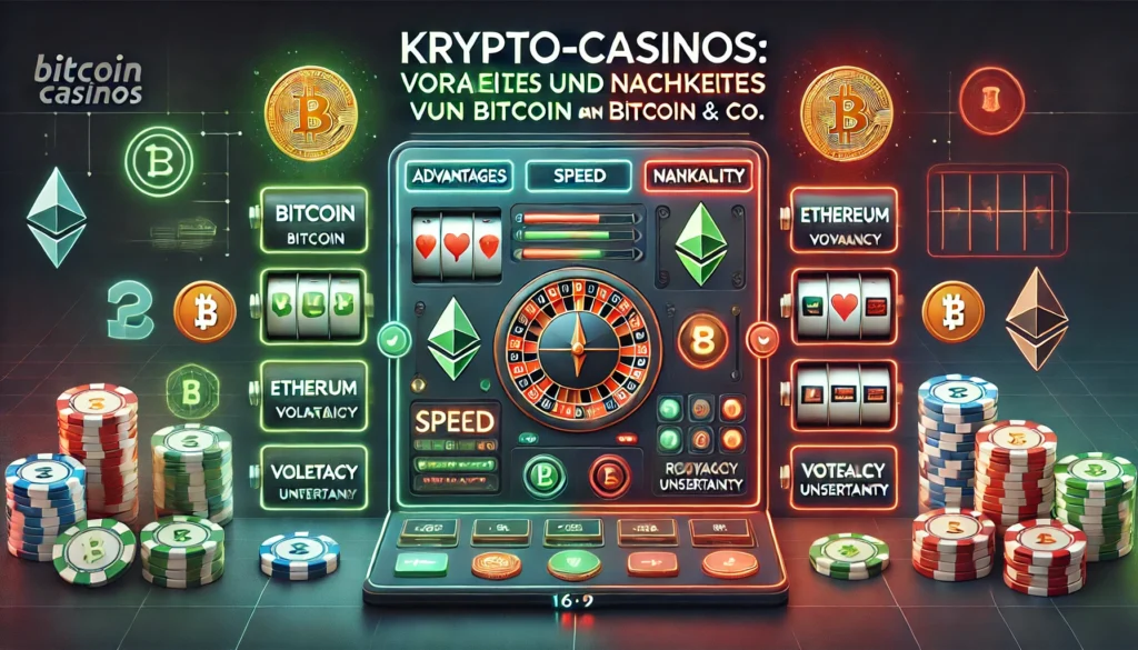 DALLE 20250327 133007 A visually modern and balanced 169 banner image for a blog post titled KryptoCasinos Vorteile und Nachteile von Bitcoin Co Crypto casinos Pr Freispiele Slots